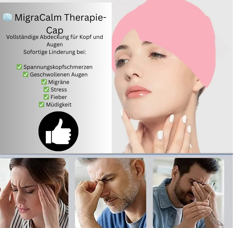🧊 MigraCalm™ Therapie-Cap – Natürliche Linderung bei Kopfschmerzen & Migräne
