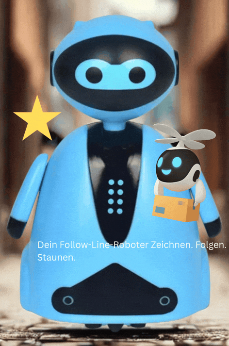 Follow Line Roboter Zeichnen. Folgen. Staunen.